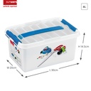 Q-line naaidoos met inzet 6L (30x20x14,5cm) wit/blauw