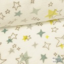 Wellnessfleece Print Stars Mint and Lime - White