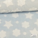 Wellnessfleece Print Stars/Flowers - Light Blue