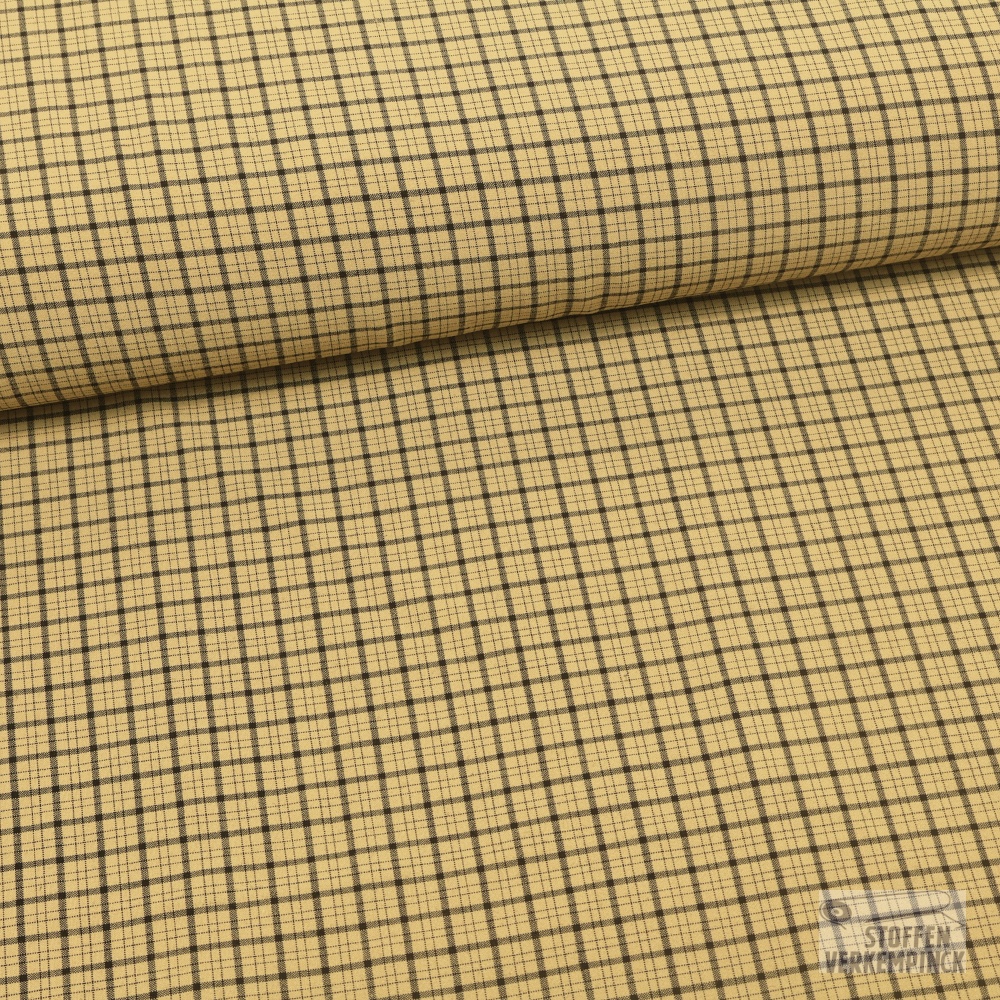 Bi-Stretch Ruitje Beige/Zwart