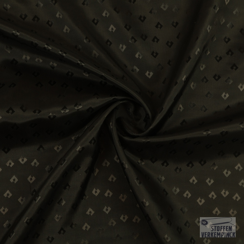 Acetaatvoering Piumetta Jacquard Zwart