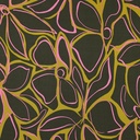 Viscose stretch Abstract Flowers Green