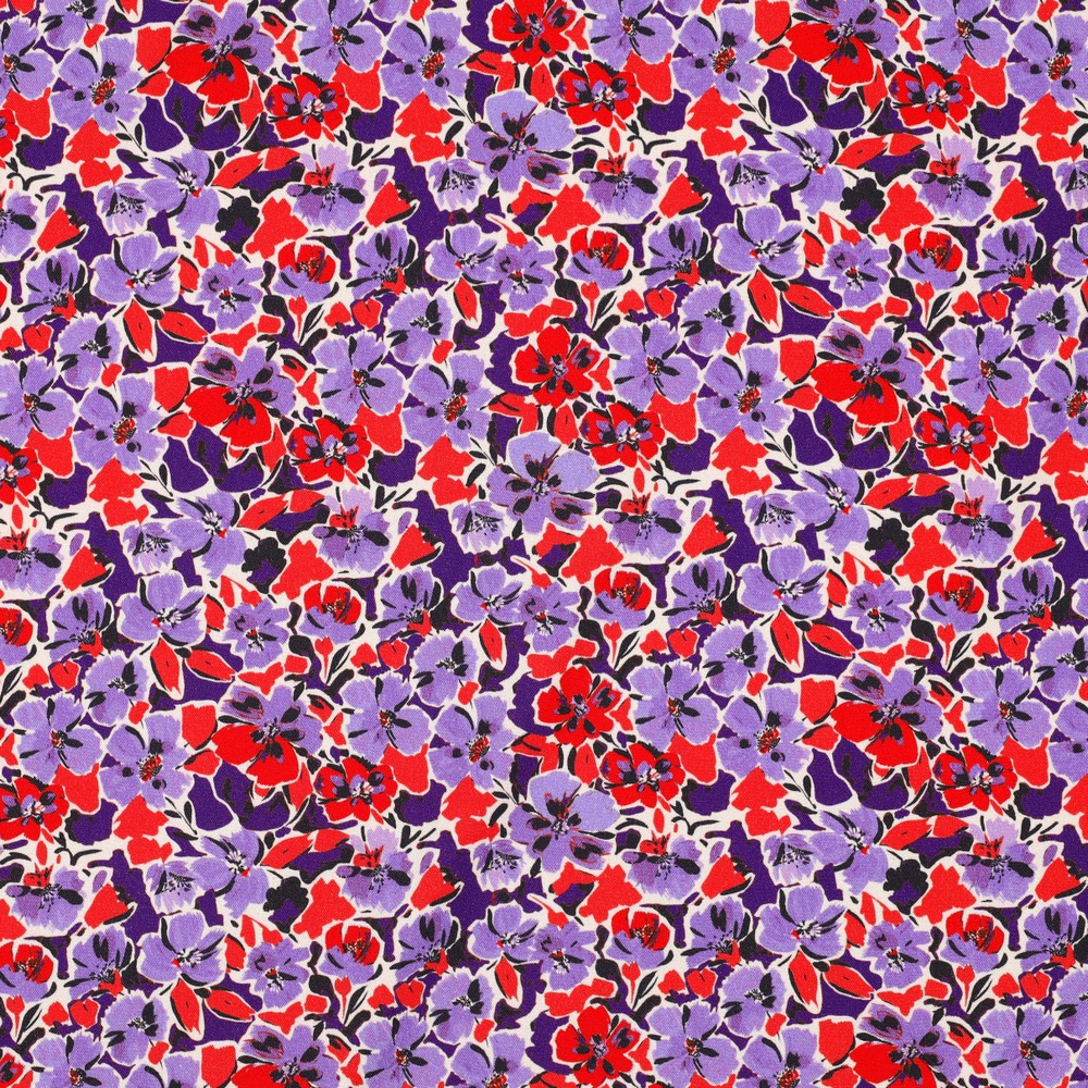 Viscose stretch Digital Violets Lilac