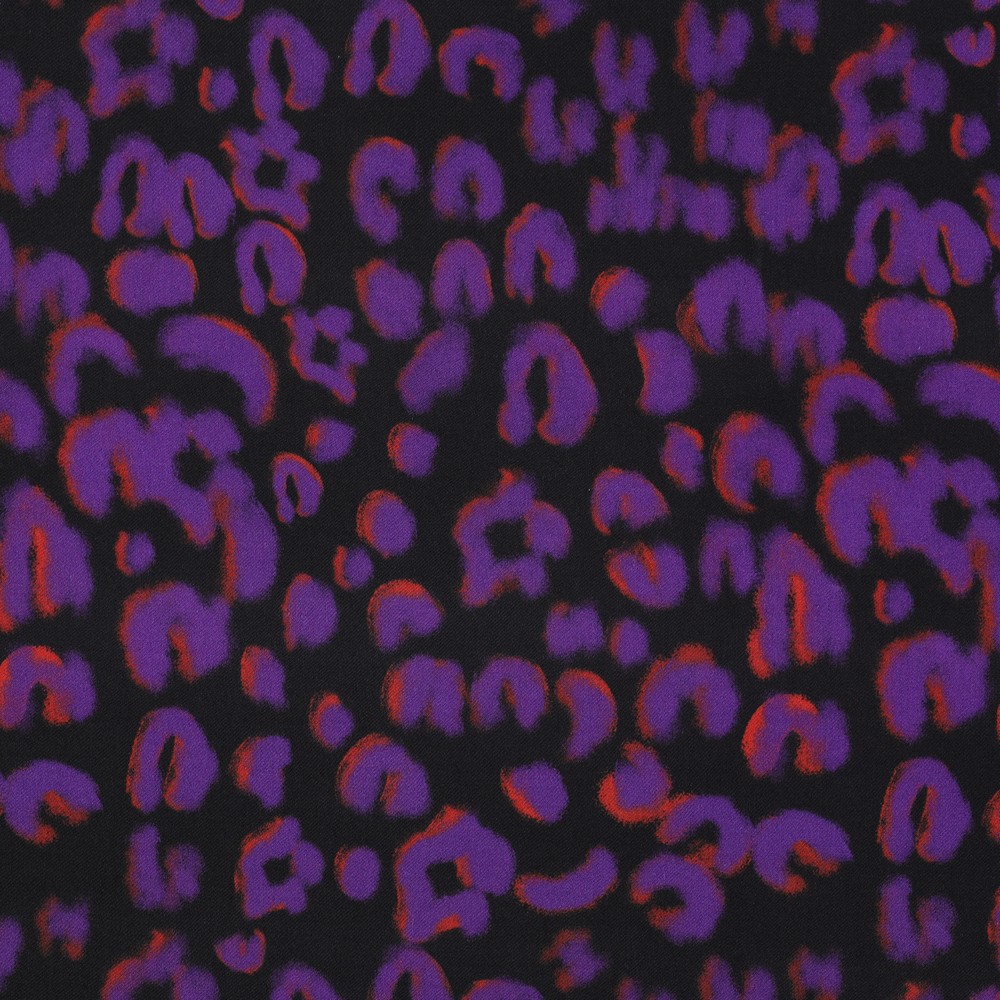 Viscose Satin Digi. Animal Purple