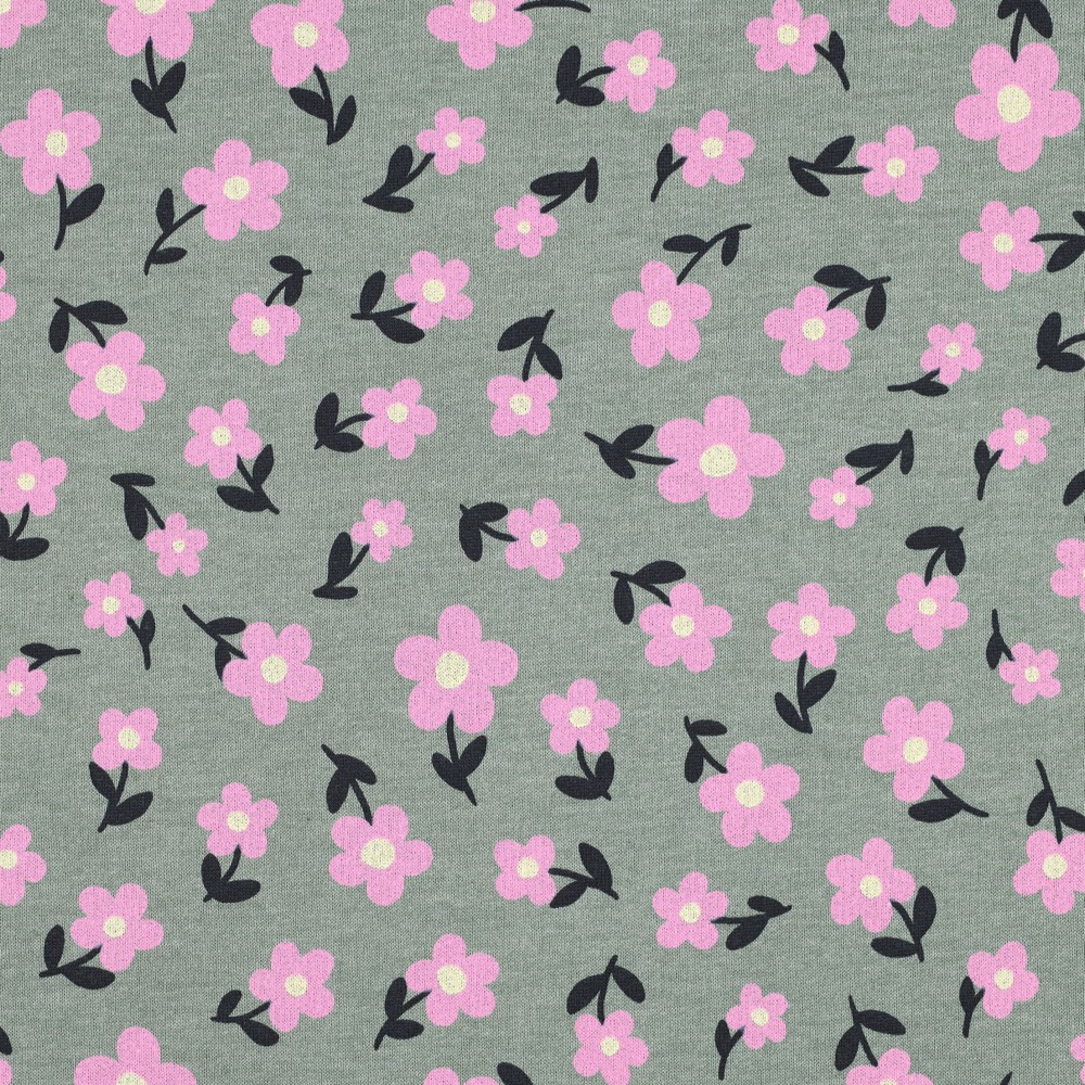 Sweat Melange Flowered Dark Mint