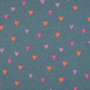 Jersey Melange Neon Hearts Dusty Petrol