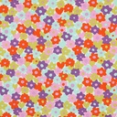 Jersey Pretty Flowers Orange/Mint