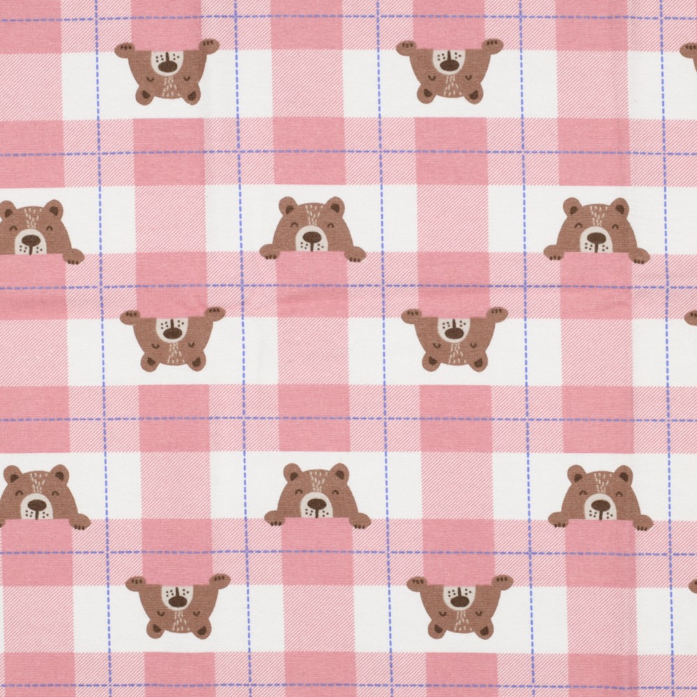 Flanel Bear Check Rose