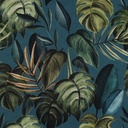 Canvas Digital Tropical Leaves Petrol
