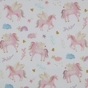 Fine Poplin Digital Unicorns White