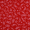 Fine Poplin Abstract Drawing Red/Rose