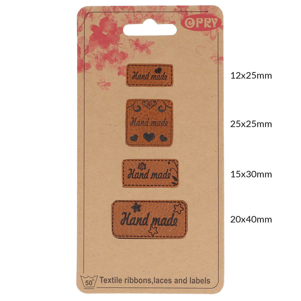 Opry skai-leren labels handmade