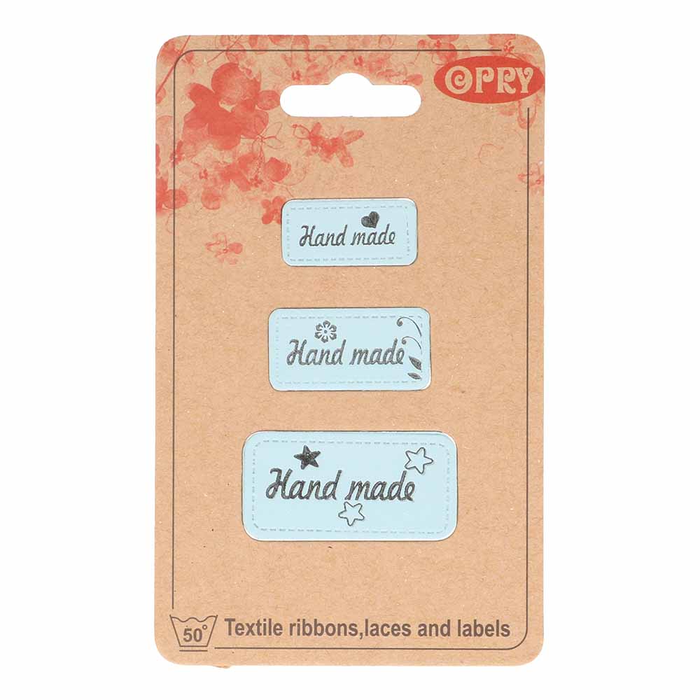 Opry skai-leren labels handmade groen