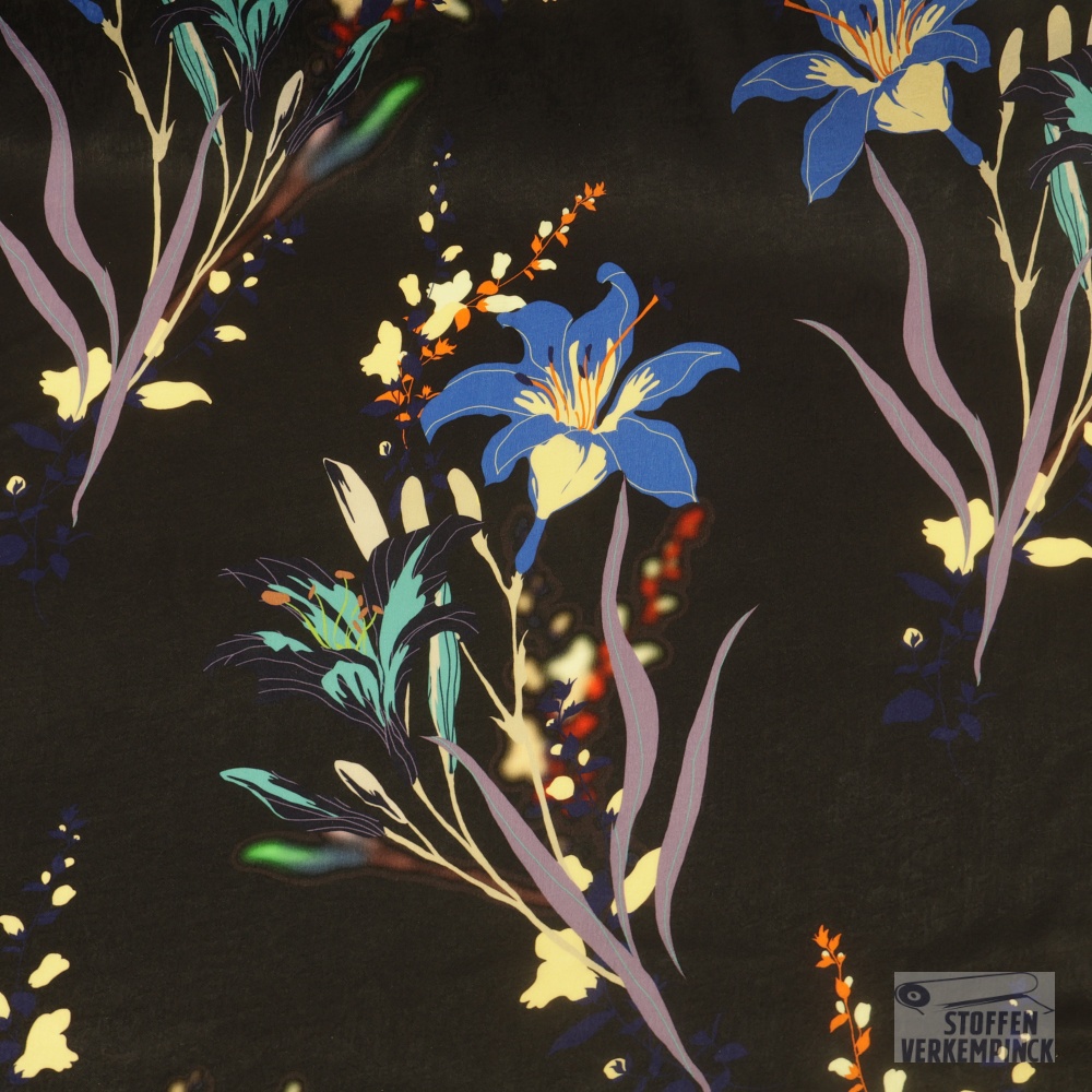 Satijn Velvetlook Lelie's Zwart