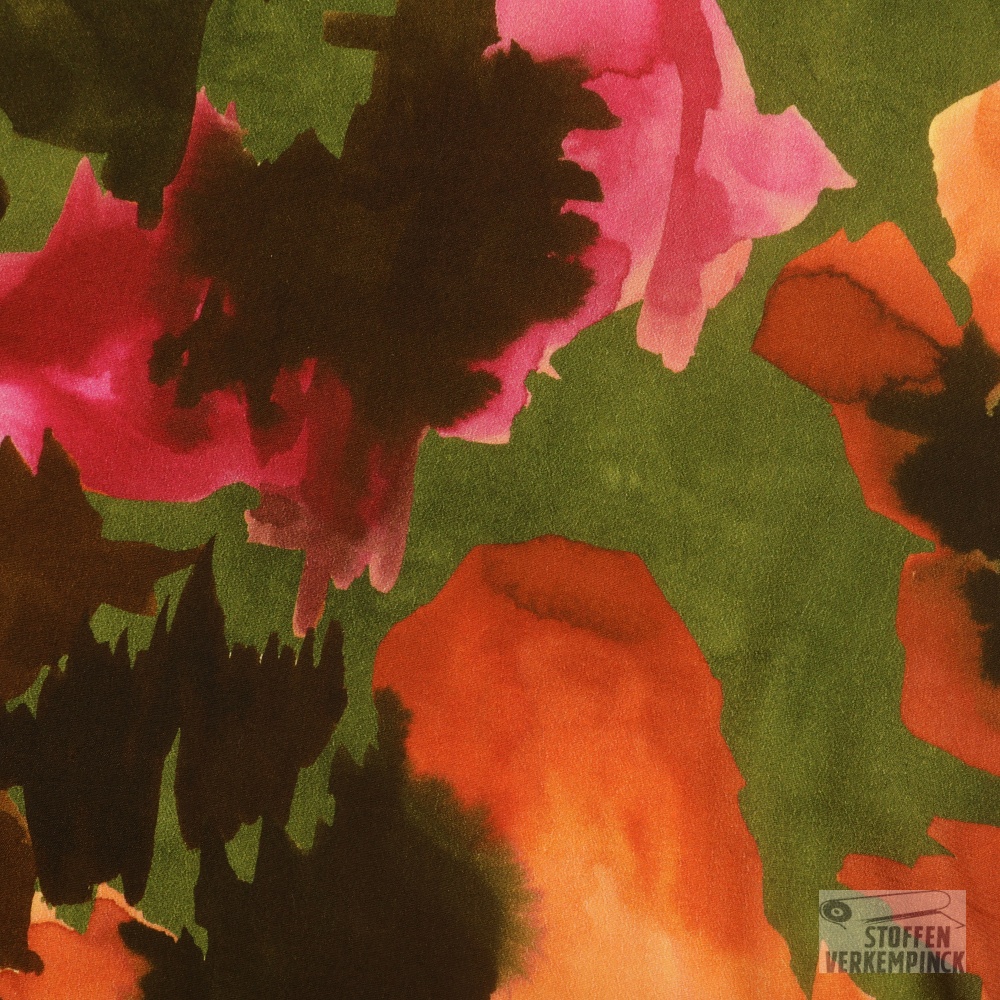 Viscose Crêpe Big Abstract Flower