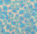 Katoen Vintage Bloemen Blauw