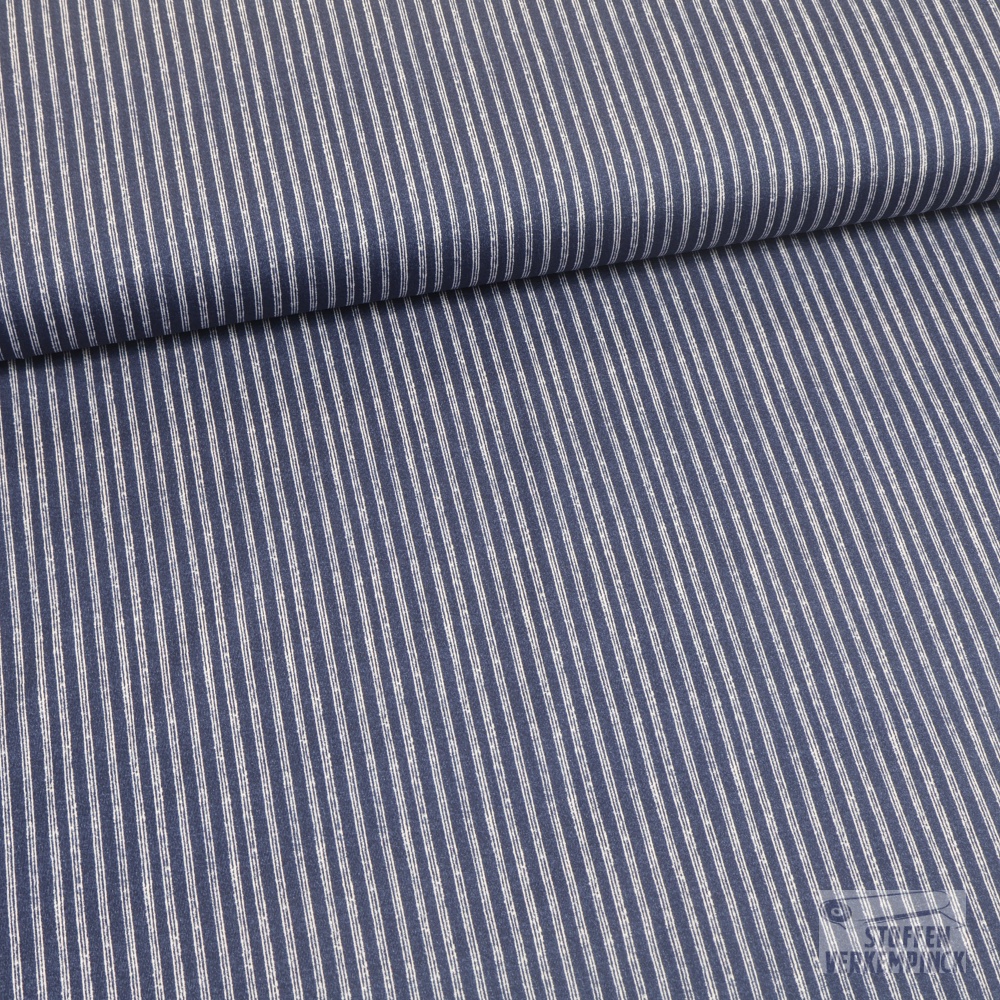 Kat./Pol. Jersey Vertikaal streepje Navy/Wit