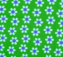 Jersey Katoen Blue Flower on Green