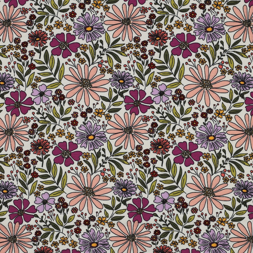 Jersey Flowered Off White