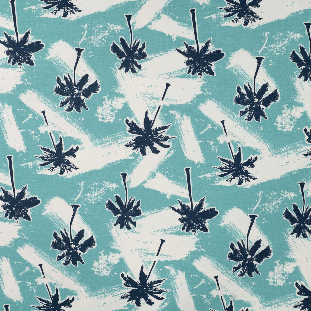 French Terry Print Palms