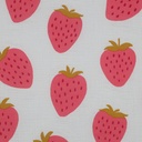 Double Gauze Strawberries off White