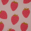 Double Gauze Strawberries Light Rose