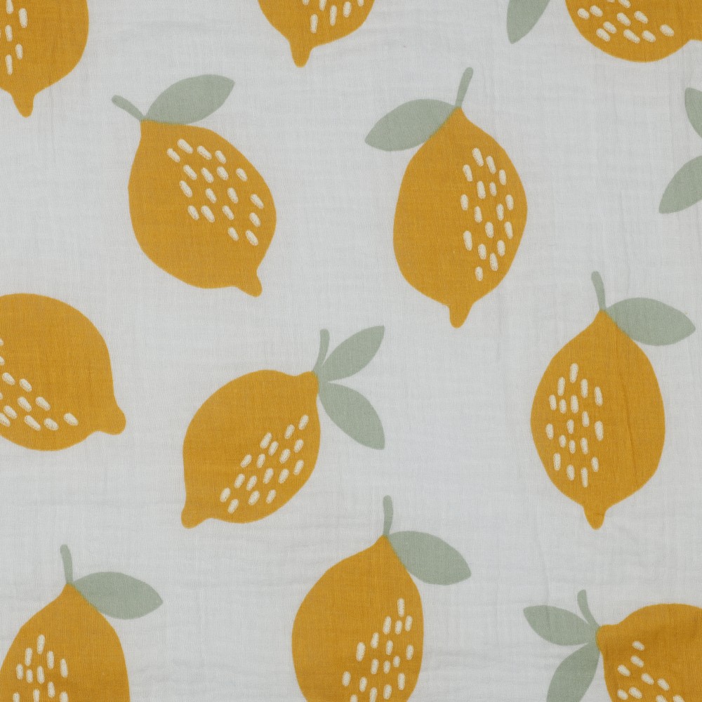 Double Gauze Lemons White