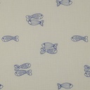 Double Gauze Embroidery Fish Natural