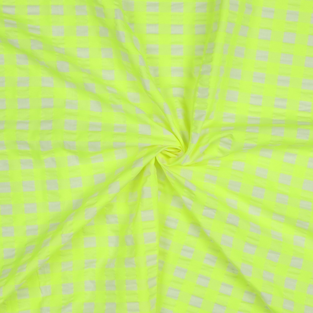 Co/Pl Yarn Dyed Neon Checks 0.5cm. Yellow