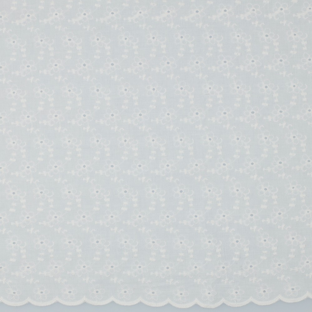 Cotton Embroidery 2-Side Border White