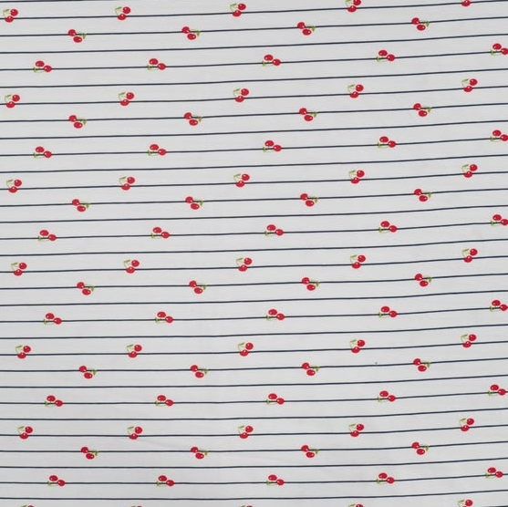 Jersey Print Cerries Red