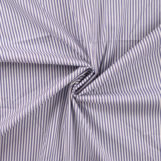 Popeline stretch Stripes Navy