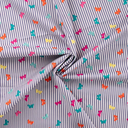 Popeline stretch Stripes & Butterflies Navy