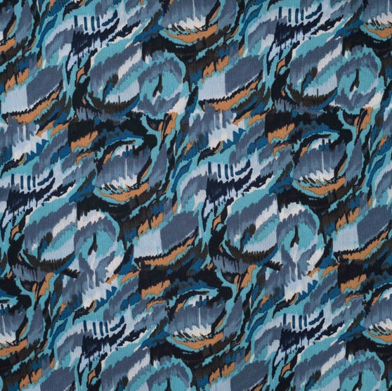 Viscose Crincle Graphic Denim