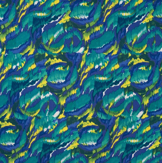 Viscose Crincle Graphic Petrol
