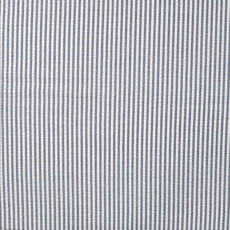 Seersucker Poly/Co Stripe Dark Blue