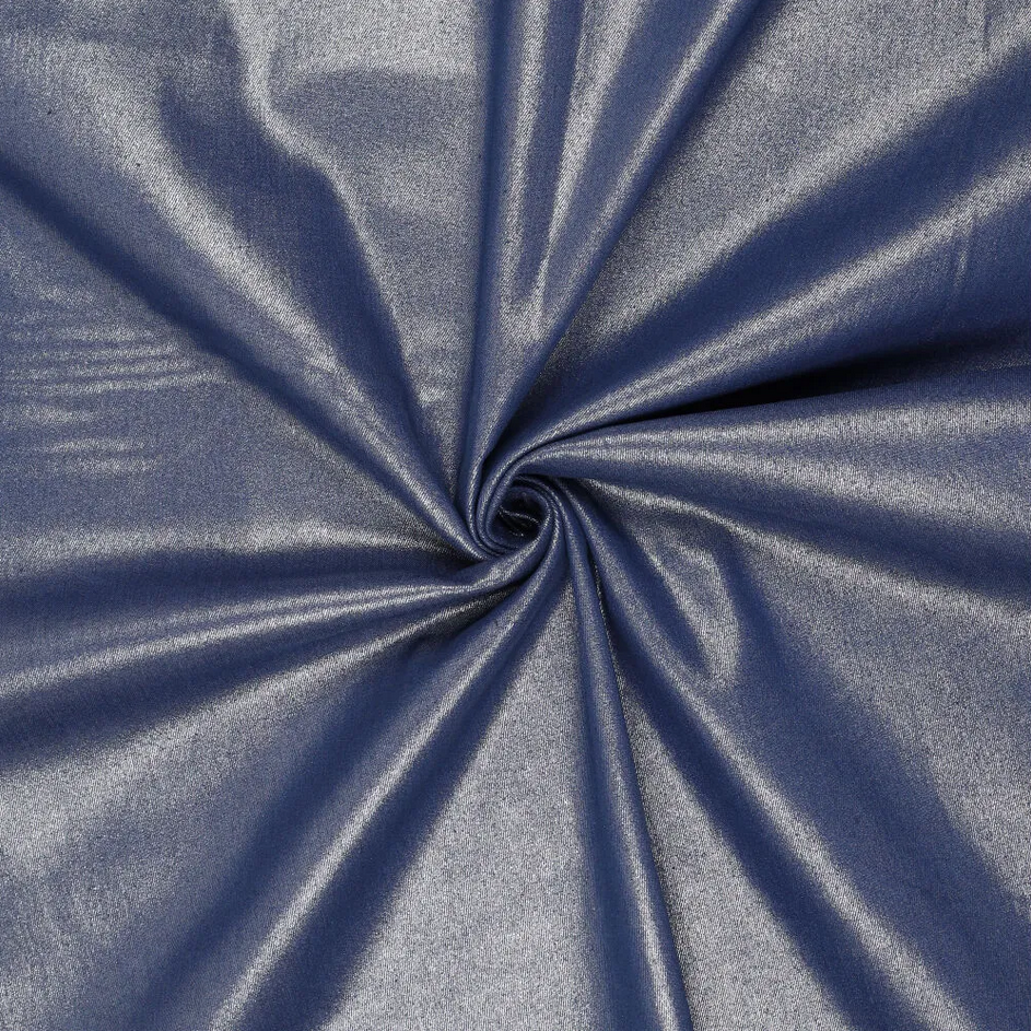 Stretch Washed Coated Denim Dark Blue