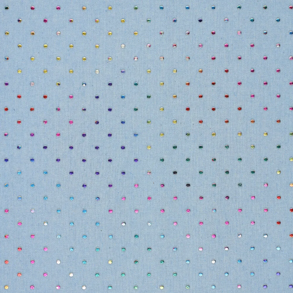 Metallic Drops Denim Light Blue