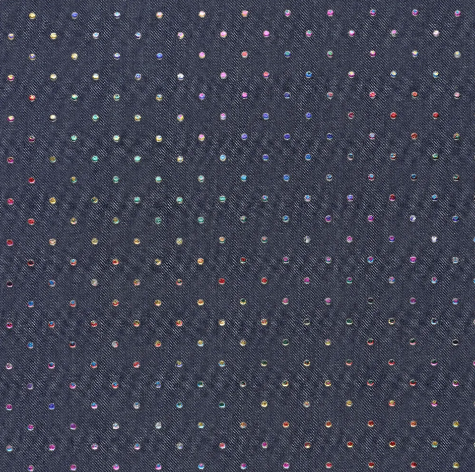 Metallic Drops Denim Dark Blue