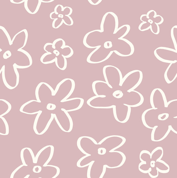 Jersey Katoen Flowers Old Pink