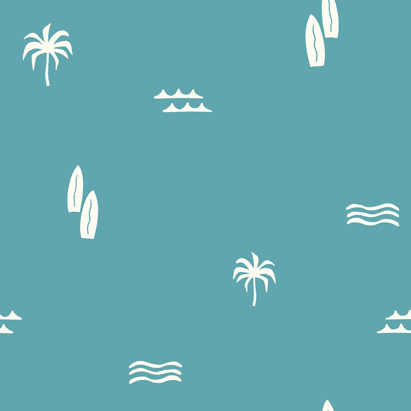 Jersey Katoen Surfing Aqua