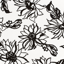 Viscose/Linnen Big Flower White