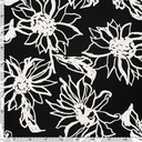 Viscose/Linnen Big Flower Black