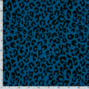 Stretch Twill Polyester Leopard Cobalt