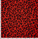 Stretch Twill Polyester Leopard Red