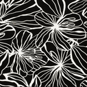 Viscose/Nylon White Flowers on Black