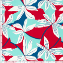 Stretch Cotton Satin Big Flowers Red