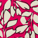 Bamboo Poplin Leaves Fuchsia