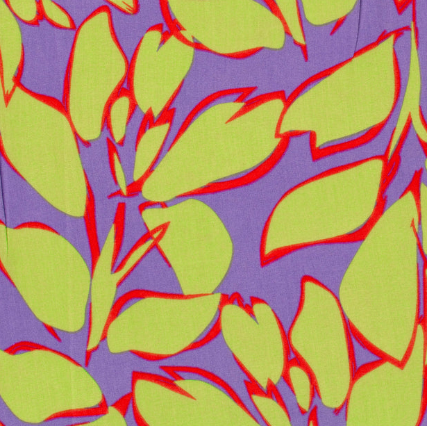 Bamboo Poplin Leaves Lila