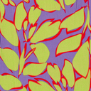 Bamboo Poplin Leaves Lila